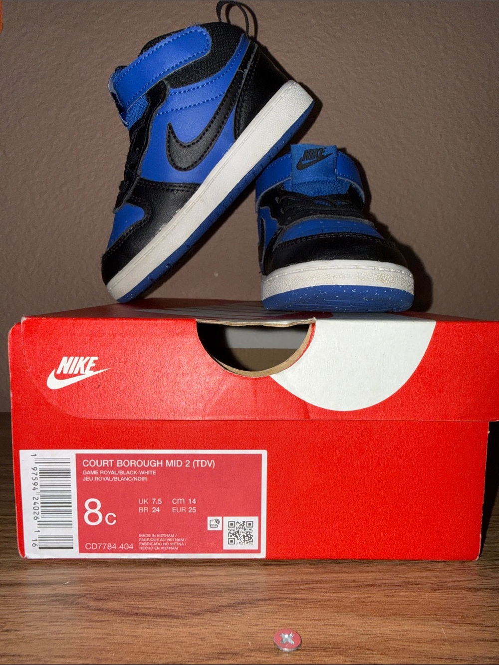 Nike Kids Royal Blue and Black High-Top Sneakers
